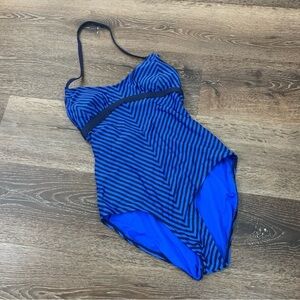 Athleta womens blue one piece swimsuit